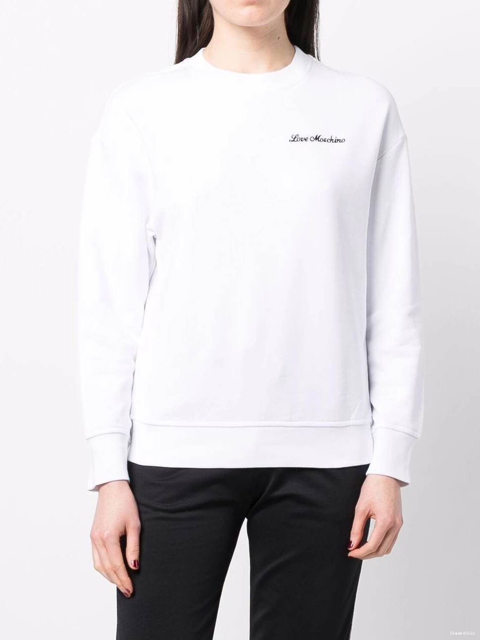 Cheap crew Women Moschino sweatshirt neck Love heart-detail 0416